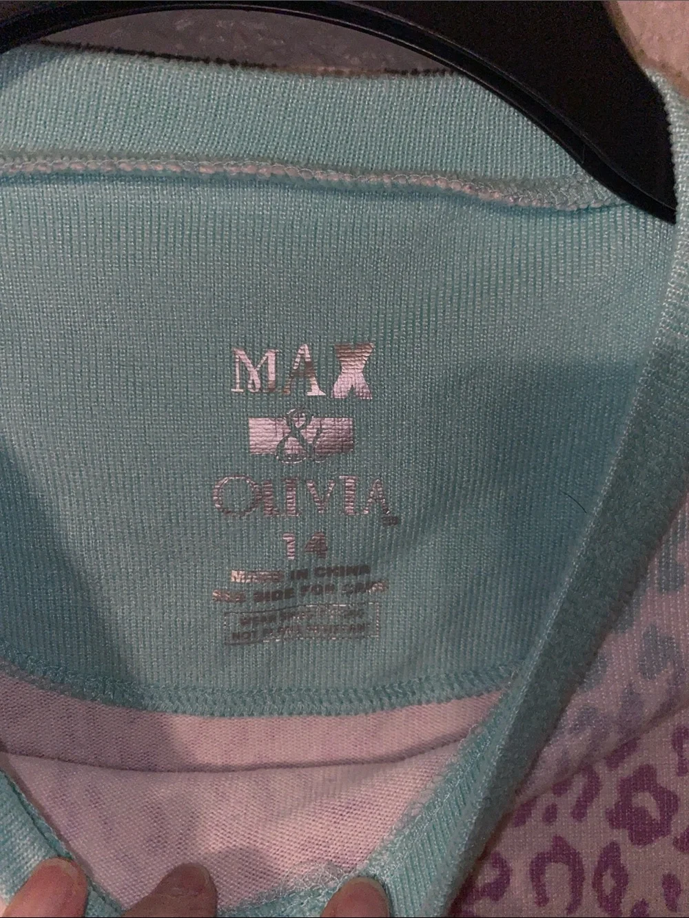 Max & Olivia super soft lavender & teal leopard print PJs